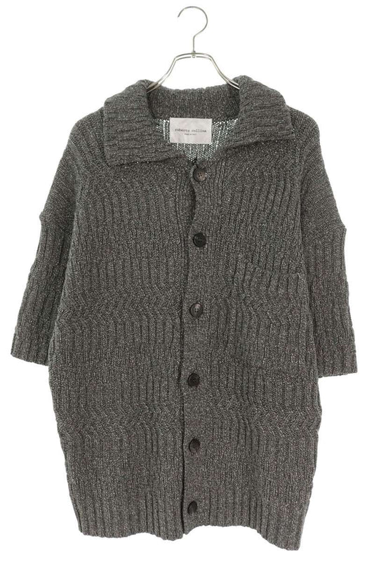 roberto collina Cotton Knit S/S Cardigan Gray Size XL