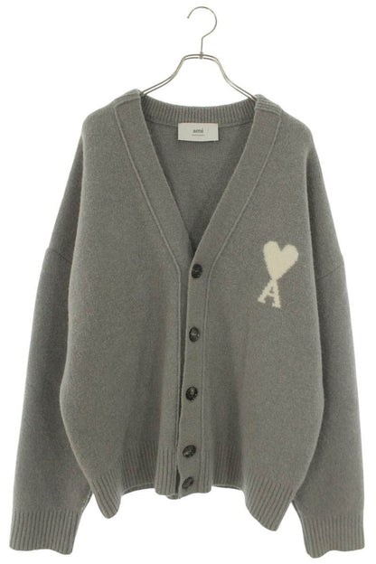 AMI Alexandre Mattiussi Alpaca Knit Cardigan Gray Size XL