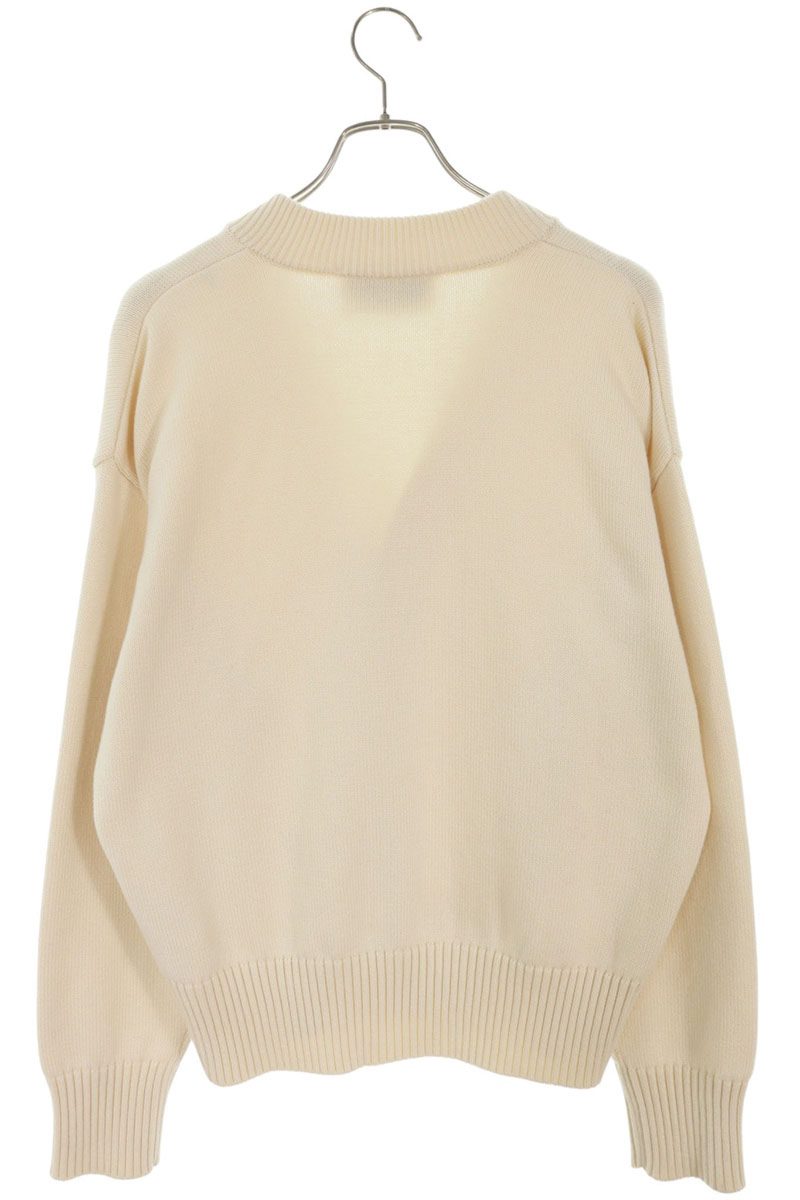 AMI Alexandre Mattiussi Logo Cardigan Off-White Size S