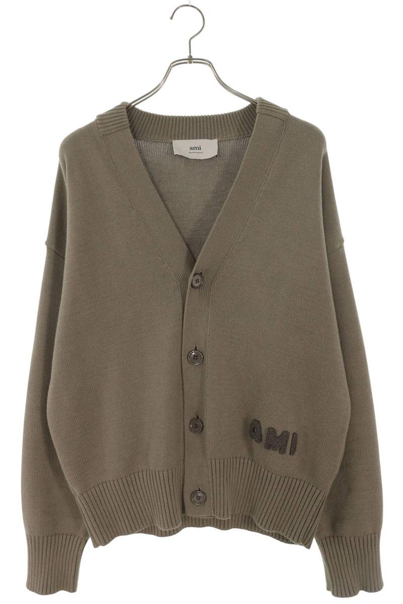 AMI Alexandre Mattiussi Logo Cardigan Gray Size L