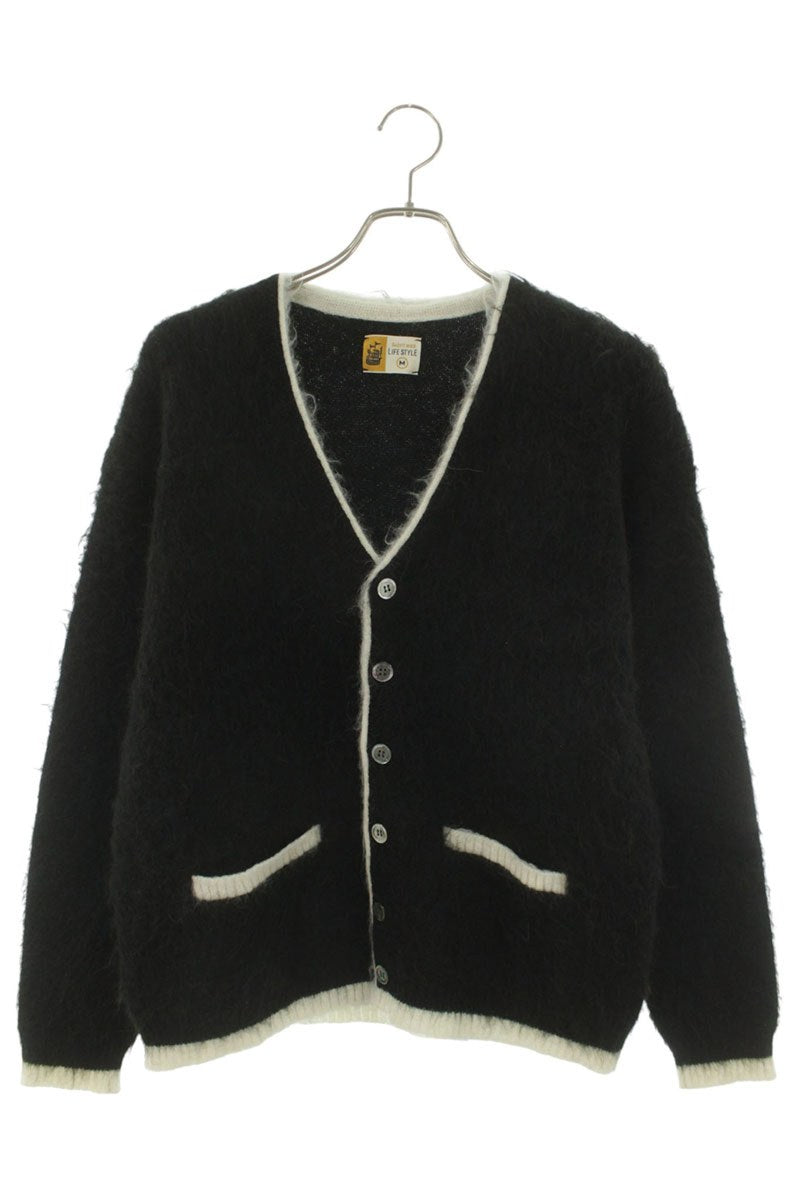 SAINT MICHAEL Knit Mohair Cardigan Black/White Size M