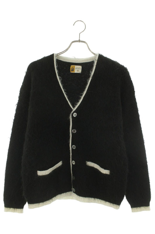 SAINT MICHAEL Knit Mohair Cardigan Black/White Size M