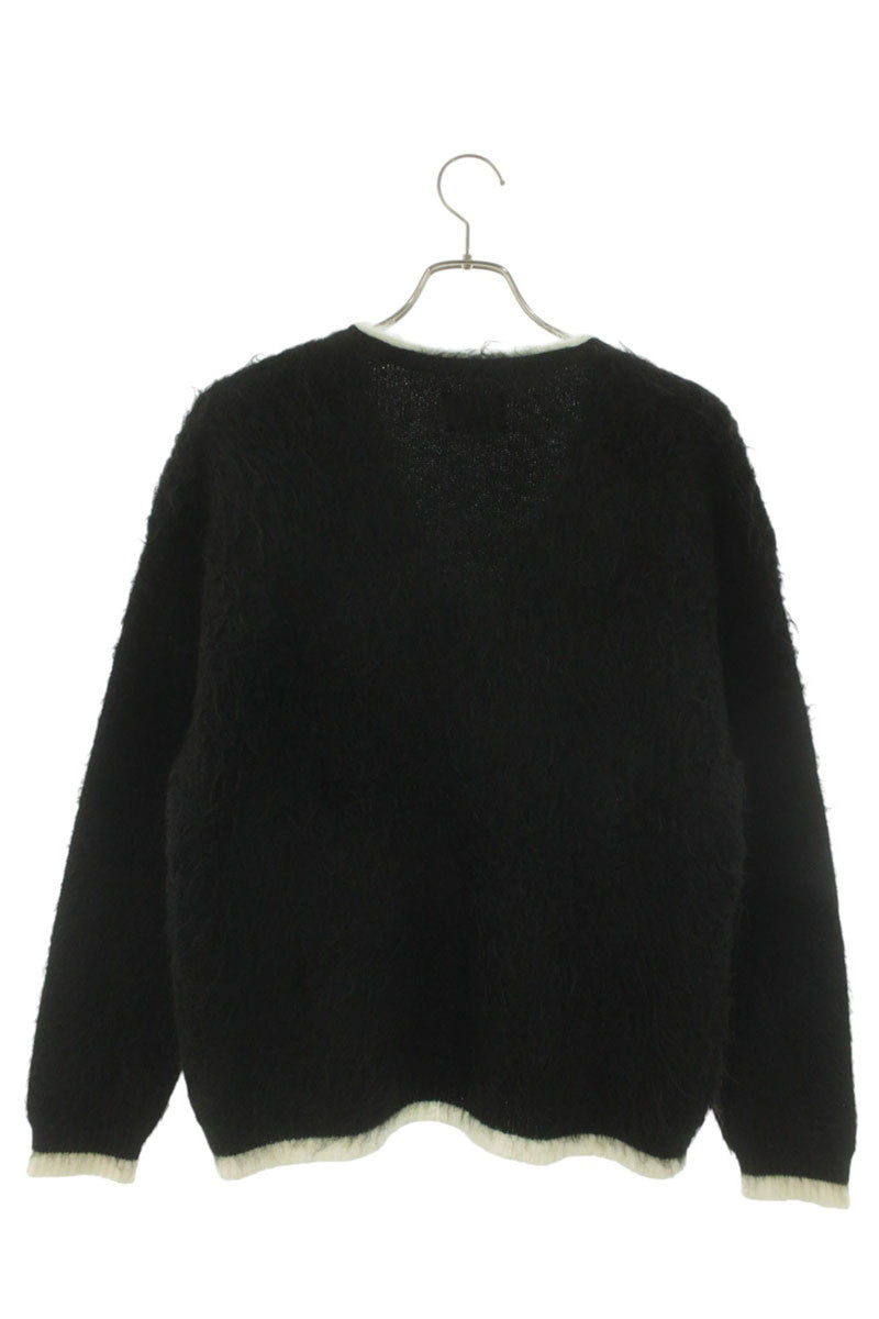 SAINT MICHAEL Knit Mohair Cardigan Black/White Size M