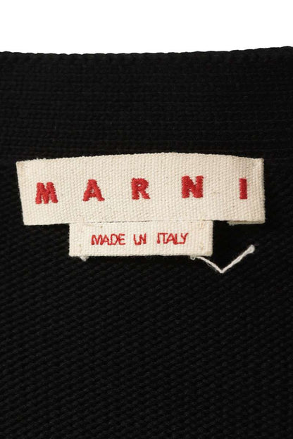 MARNI FW25 Cotton Logo Stitch Cardigan Black Size S