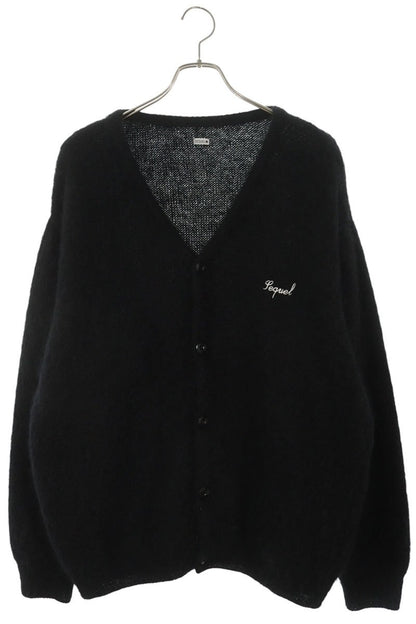 SEQUEL FW25 Logo Embroidered Mohair Blend Cardigan Size L