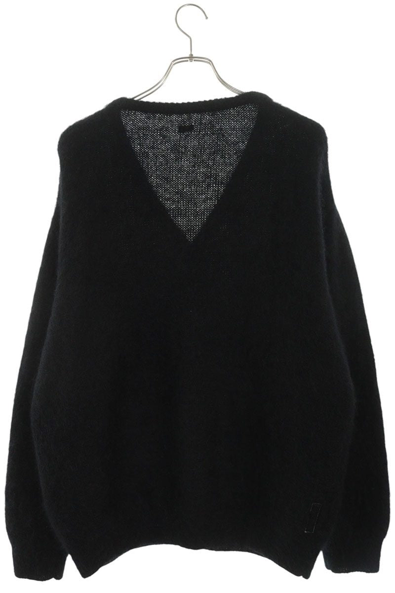 SEQUEL FW25 Logo Embroidered Mohair Blend Cardigan Size L