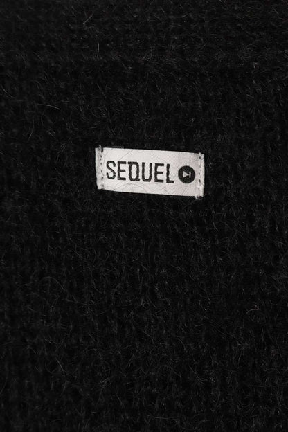 SEQUEL FW25 Logo Embroidered Mohair Blend Cardigan Size L