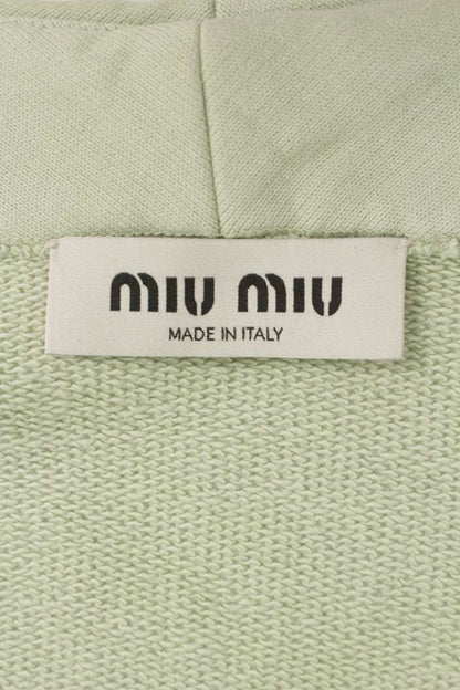 miumiu Distressed Cotton Cardigan Light Green Size XL
