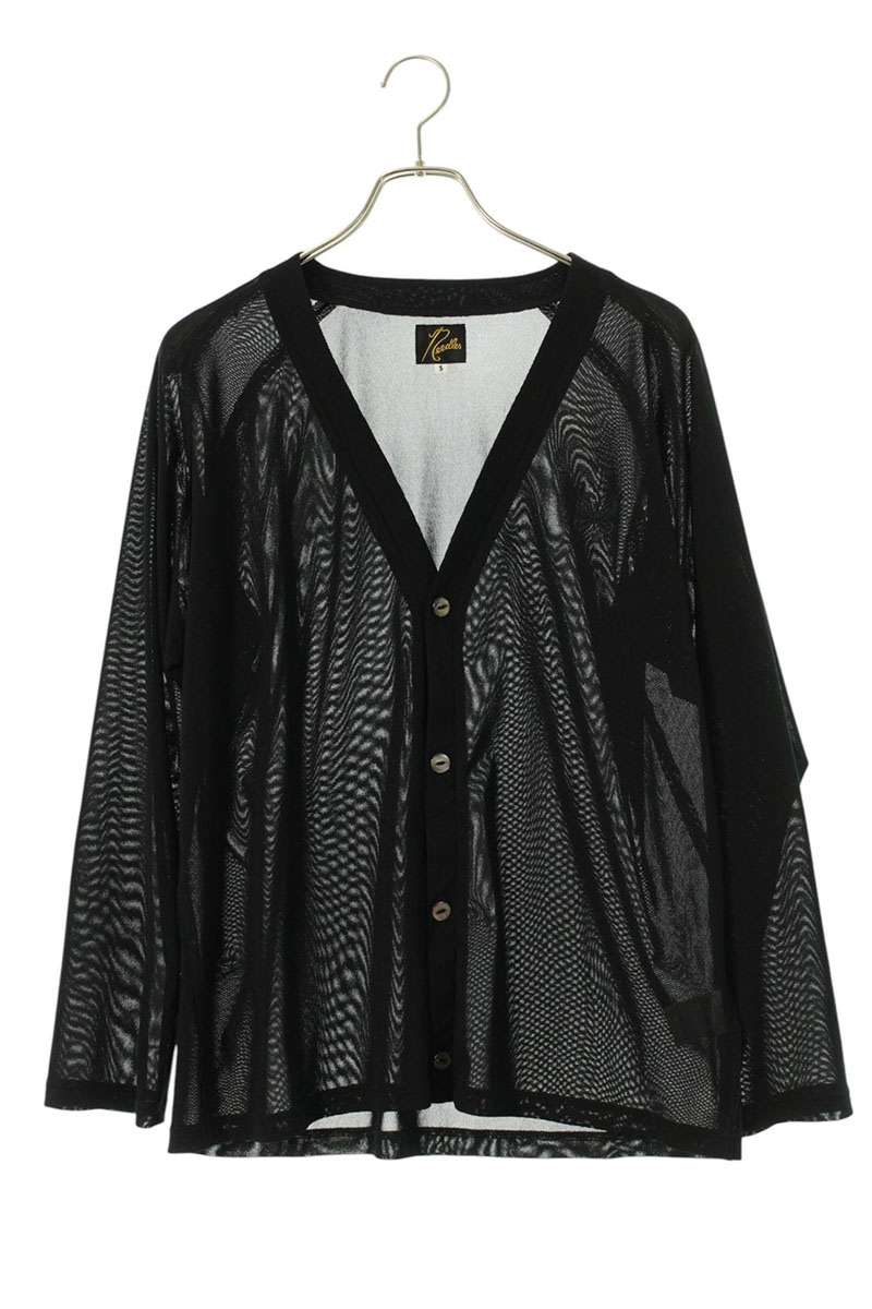 Needles Poly Mesh V-Neck Summer Cardigan Black Size S