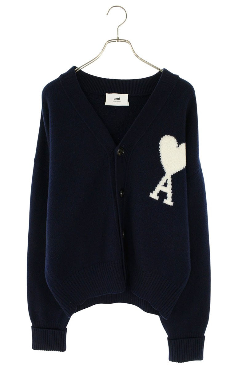 AMI Alexandre Mattiussi Wool Ami de Coeur Cardigan Size L
