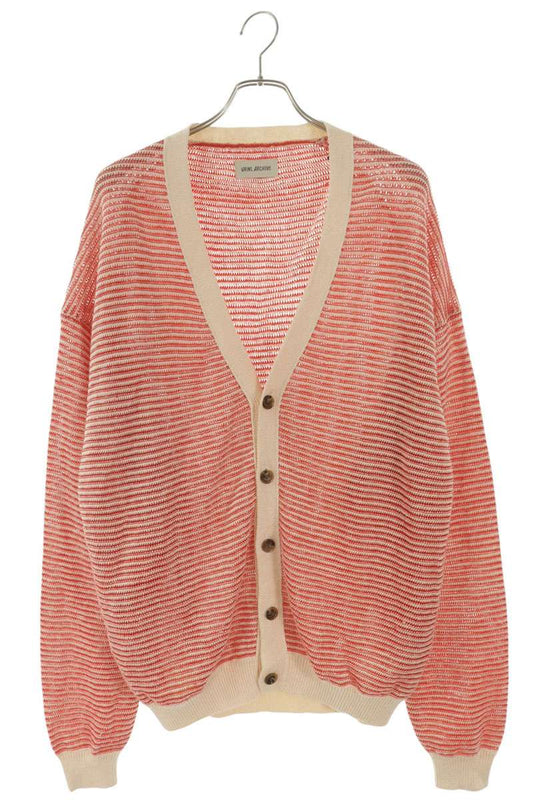 VAINL ARCHIVE Linen Stripe Cardigan Red/White Size L
