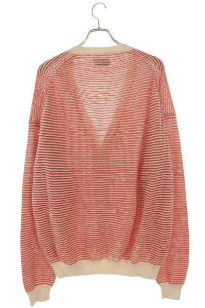 VAINL ARCHIVE Linen Stripe Cardigan Red/White Size L