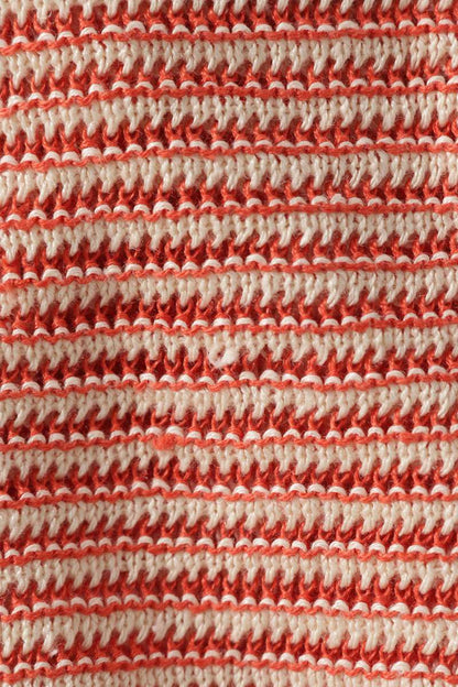 VAINL ARCHIVE Linen Stripe Cardigan Red/White Size L