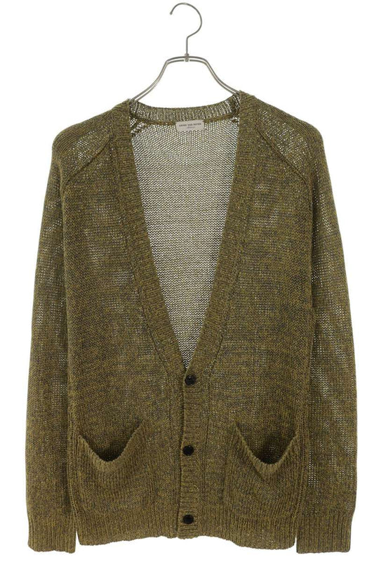 DRIES VAN NOTEN Linen Acetate Cardigan Yellow Size M