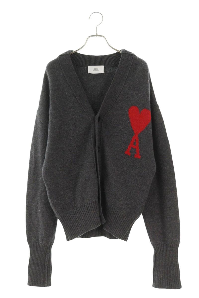 AMI Alexandre Mattiussi Multi Wool Heart A Cardigan Size M