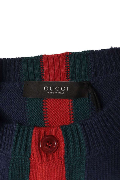 GUCCI SS26 Wool Web Stripe Cardigan Multi Size L