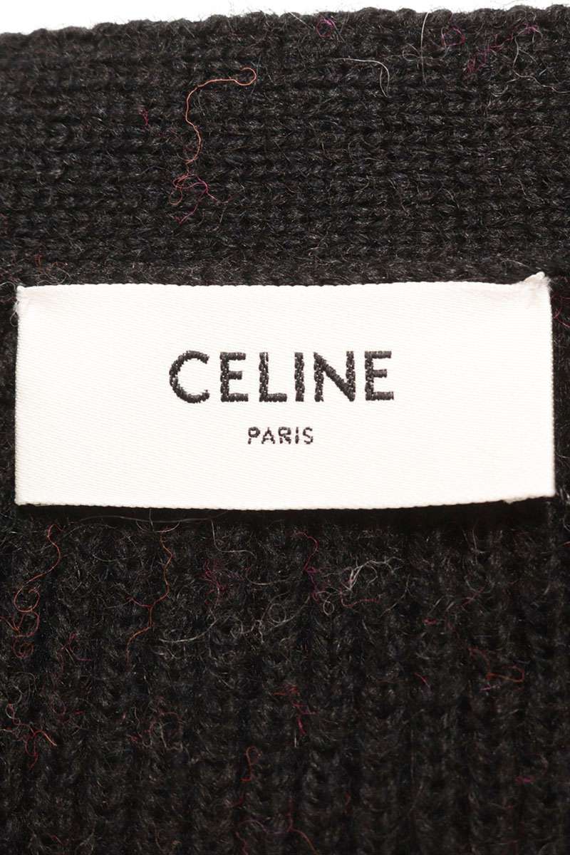 CELINE Ski Jacquard Wool Knit Cardigan Pink Size S