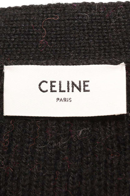 CELINE Ski Jacquard Wool Knit Cardigan Pink Size S
