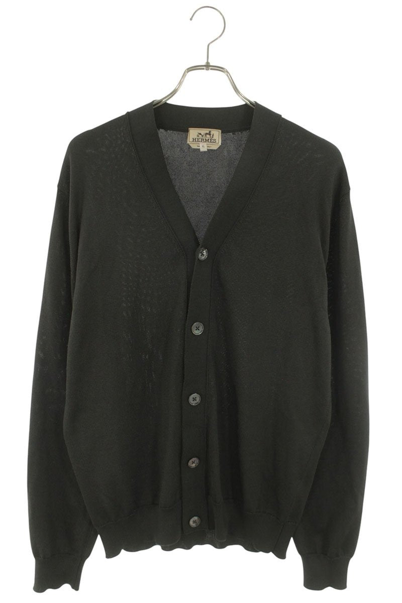HERMES Silk Cardigan Gray Size XL