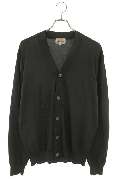 HERMES Silk Cardigan Gray Size XL