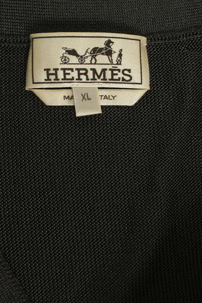 HERMES Silk Cardigan Gray Size XL