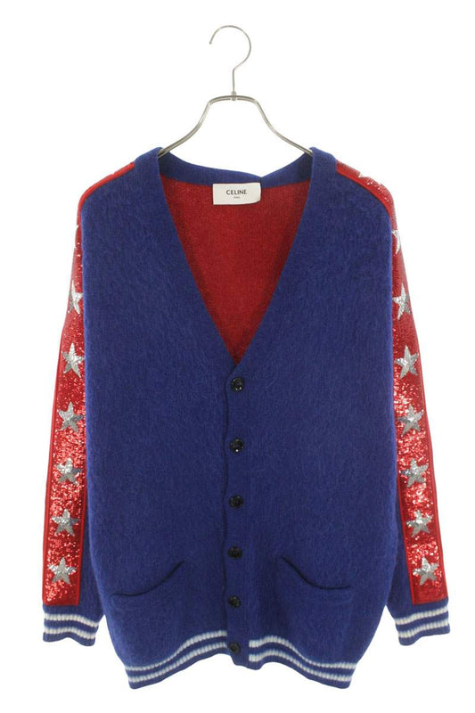 CELINE Star Sequin Alpaca Blend Cardigan Multi Size XS