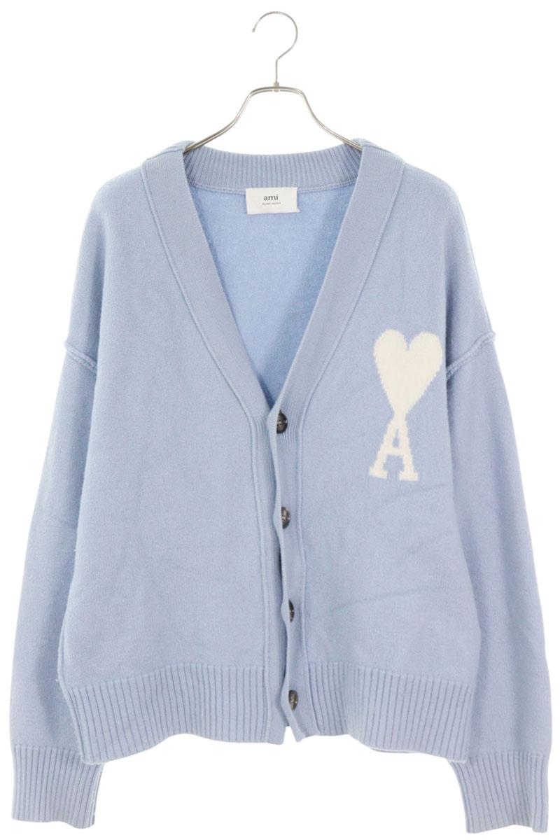 AMI Alexandre Mattiussi Heart Logo Cardigan Light Size L
