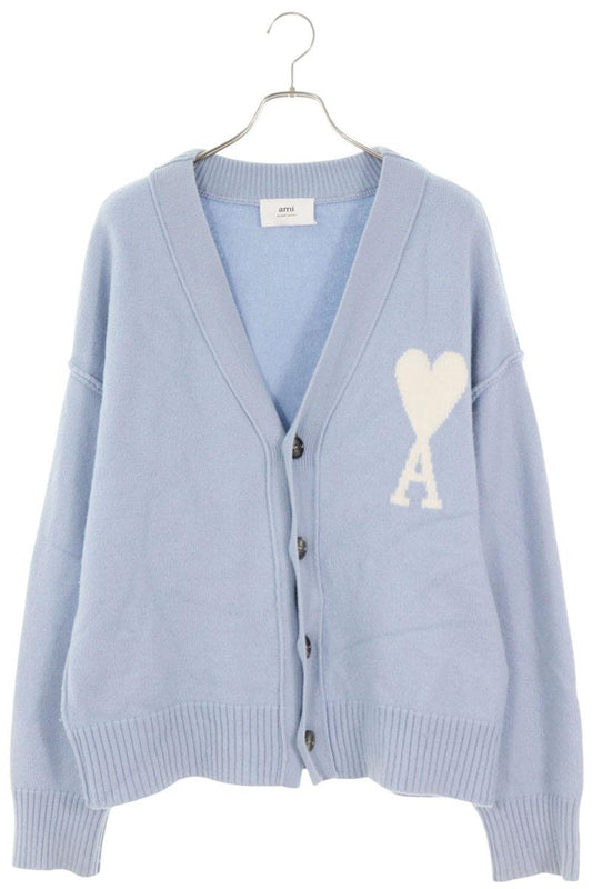 AMI Alexandre Mattiussi Heart Logo Cardigan Light Size L