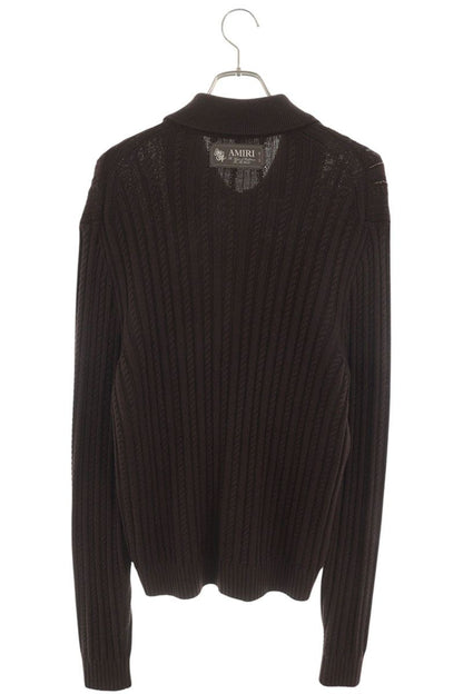 AMIRI Sequin Embellished Wool Knit Cardigan Brown Size L