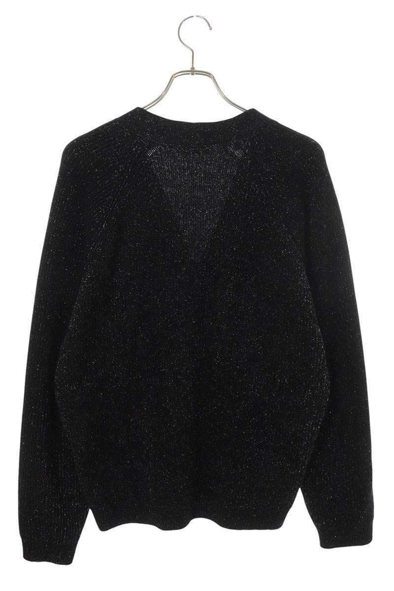 SAINT LAURENT PARIS Black Lurex Wool Cashmere Blend Size L
