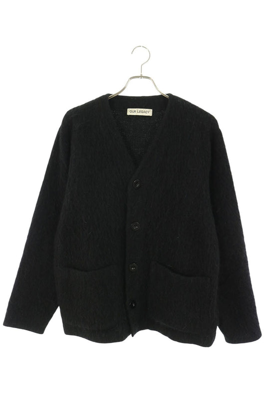 OUR LEGACY Black Mohair Cardigan Size S