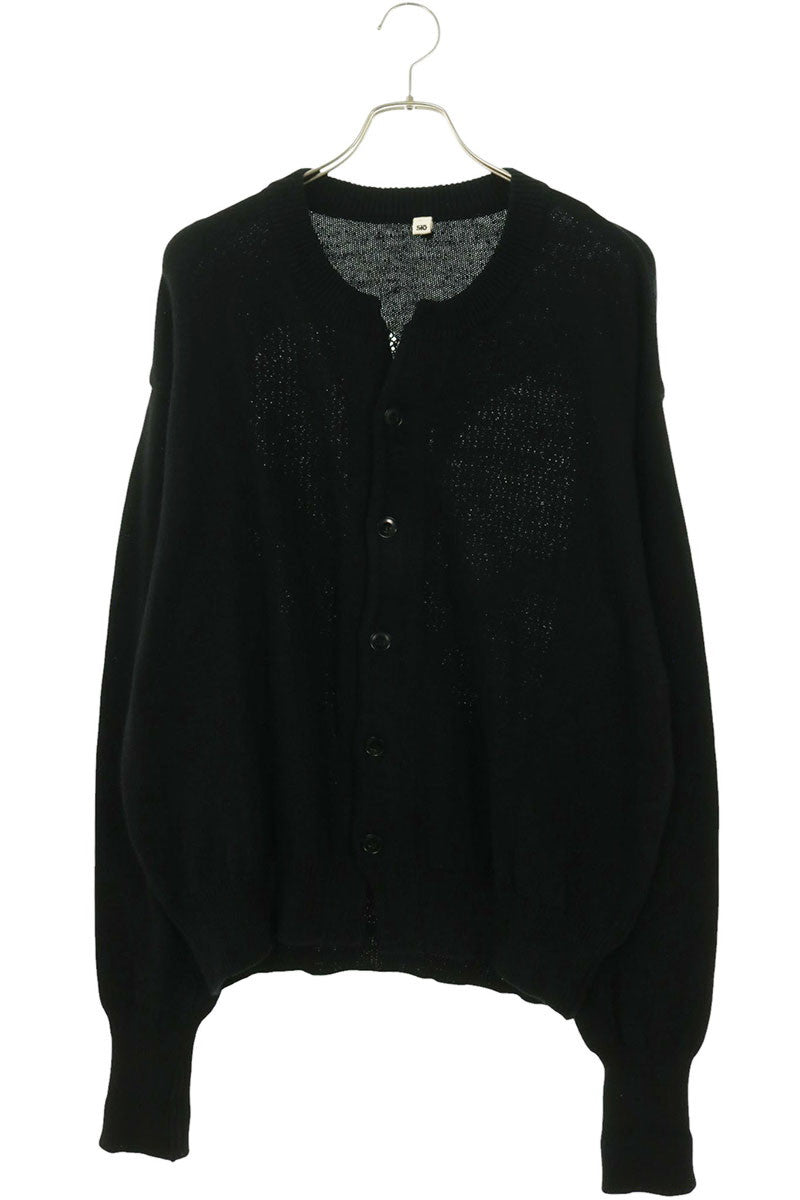 satou Cotton Knit Cardigan Black Size L
