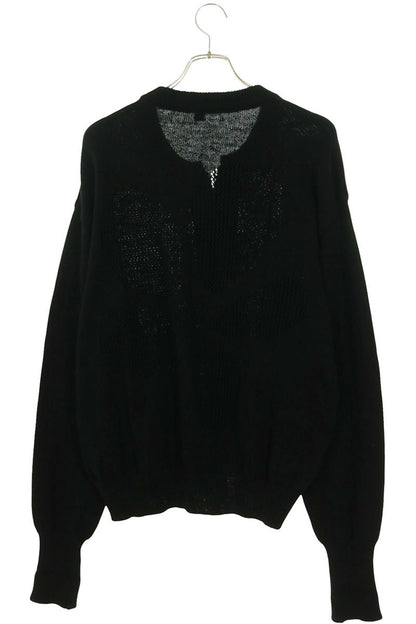 satou Cotton Knit Cardigan Black Size L