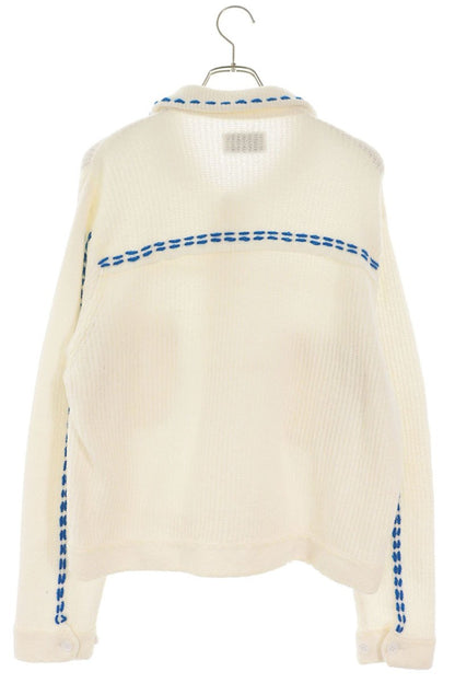 PHINGERIN Stitch Design Knit Cardigan White Size S