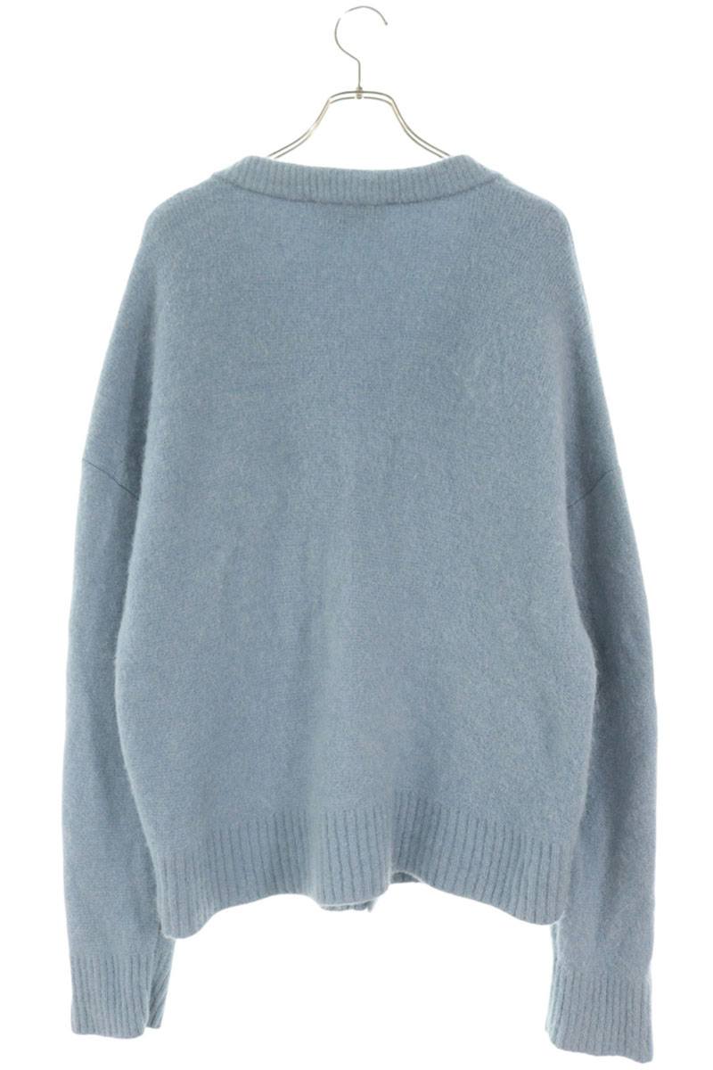 AMI Alexandre Mattiussi Heart Logo Light Blue Cardigan Size M