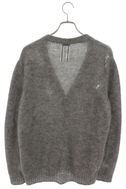 SAINT LAURENT PARIS Distressed Mohair Cardigan Gray Size XS