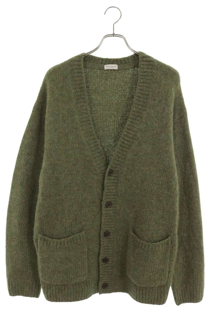 DRIES VAN NOTEN Green Alpaca Wool Pocket Cardigan Size XL