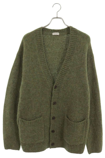 DRIES VAN NOTEN Green Alpaca Wool Pocket Cardigan Size XL