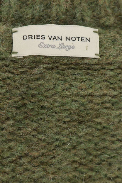 DRIES VAN NOTEN Green Alpaca Wool Pocket Cardigan Size XL