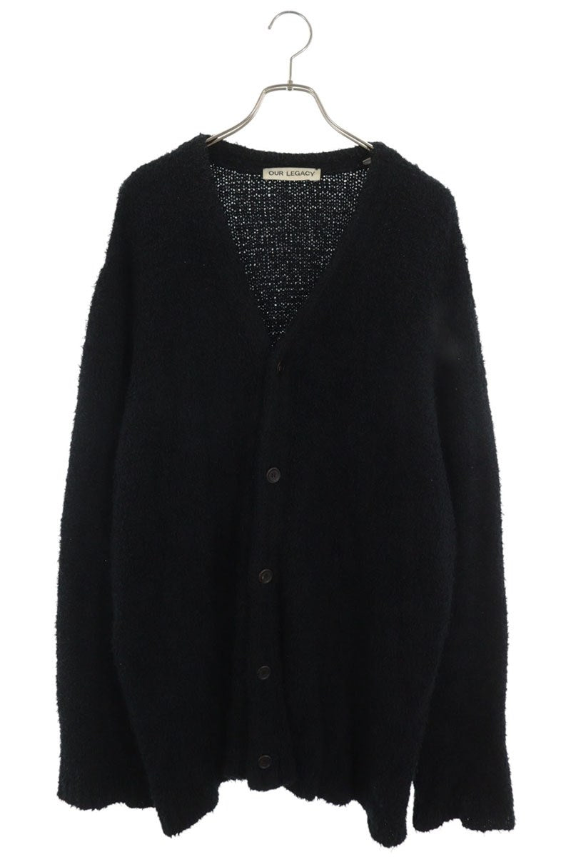 OUR LEGACY Black Cotton Knit Cardigan Size 50