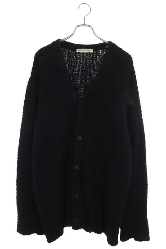 OUR LEGACY Black Cotton Knit Cardigan Size 50