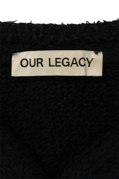 OUR LEGACY Black Cotton Knit Cardigan Size 50