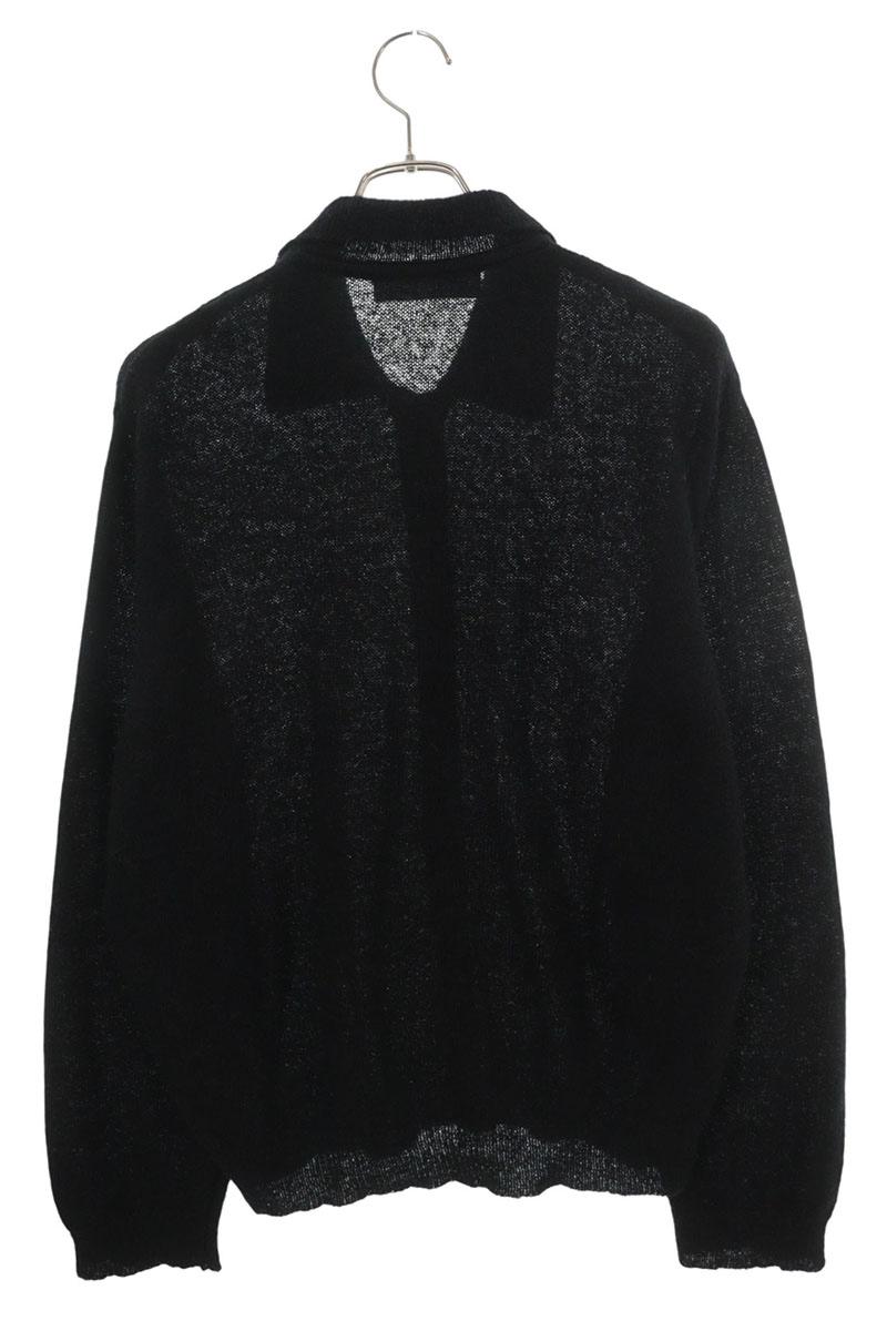 OUR LEGACY Evening Polo Alpaca Wool Knit Black Size 48