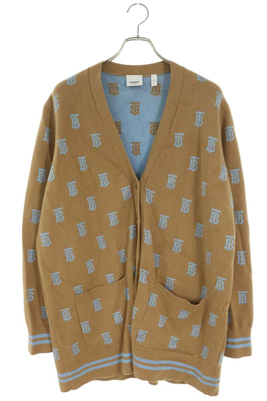 Burberry TB Logo Wool Silk Cardigan Brown Size L