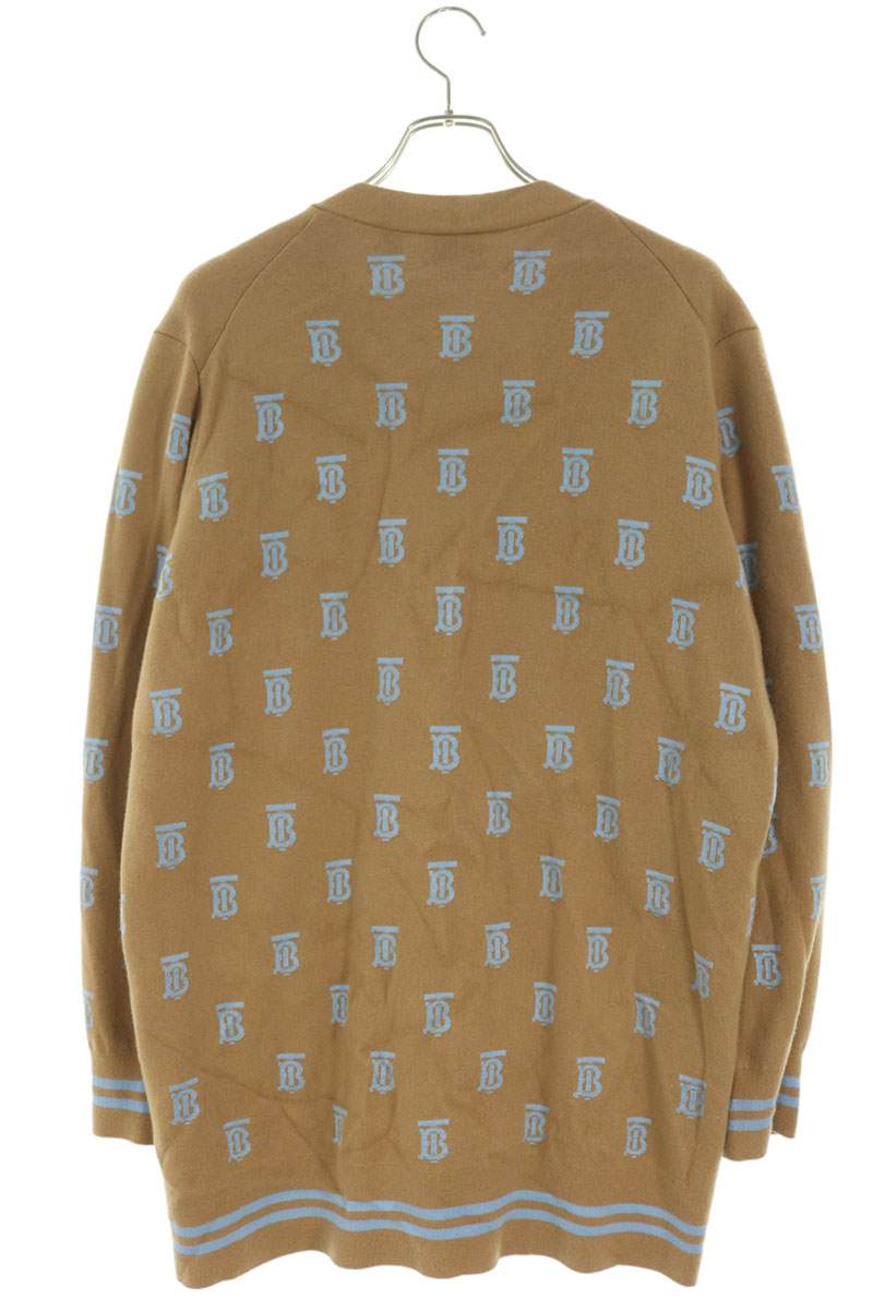 Burberry TB Logo Wool Silk Cardigan Brown Size L