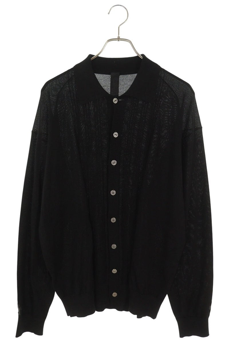 Chrome Hearts CH Logo Button Cashmere Silk Cardigan Size L