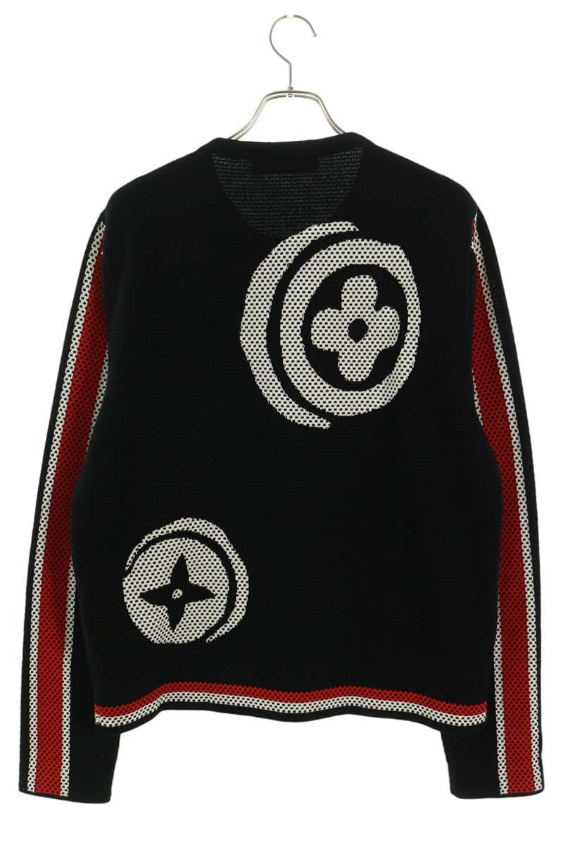 LOUISVUITTON Monogram Giant Knit Cardigan Black Size M