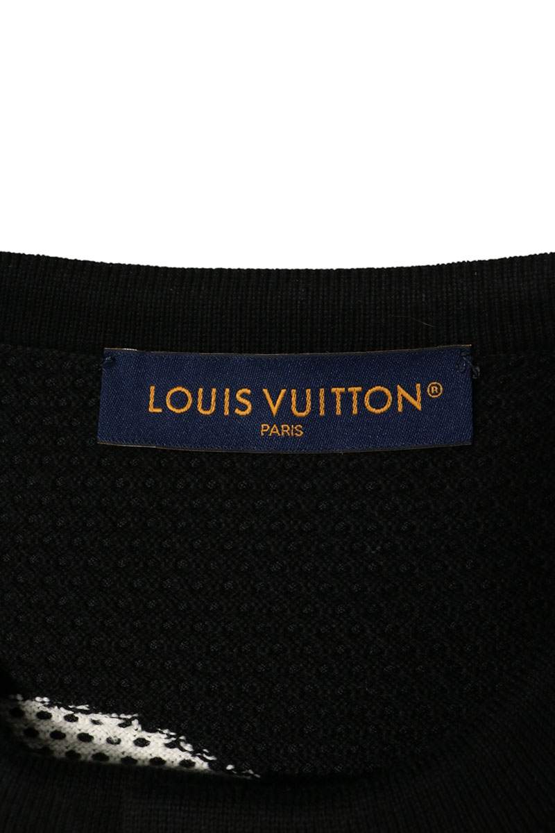 LOUISVUITTON Monogram Giant Knit Cardigan Black Size M