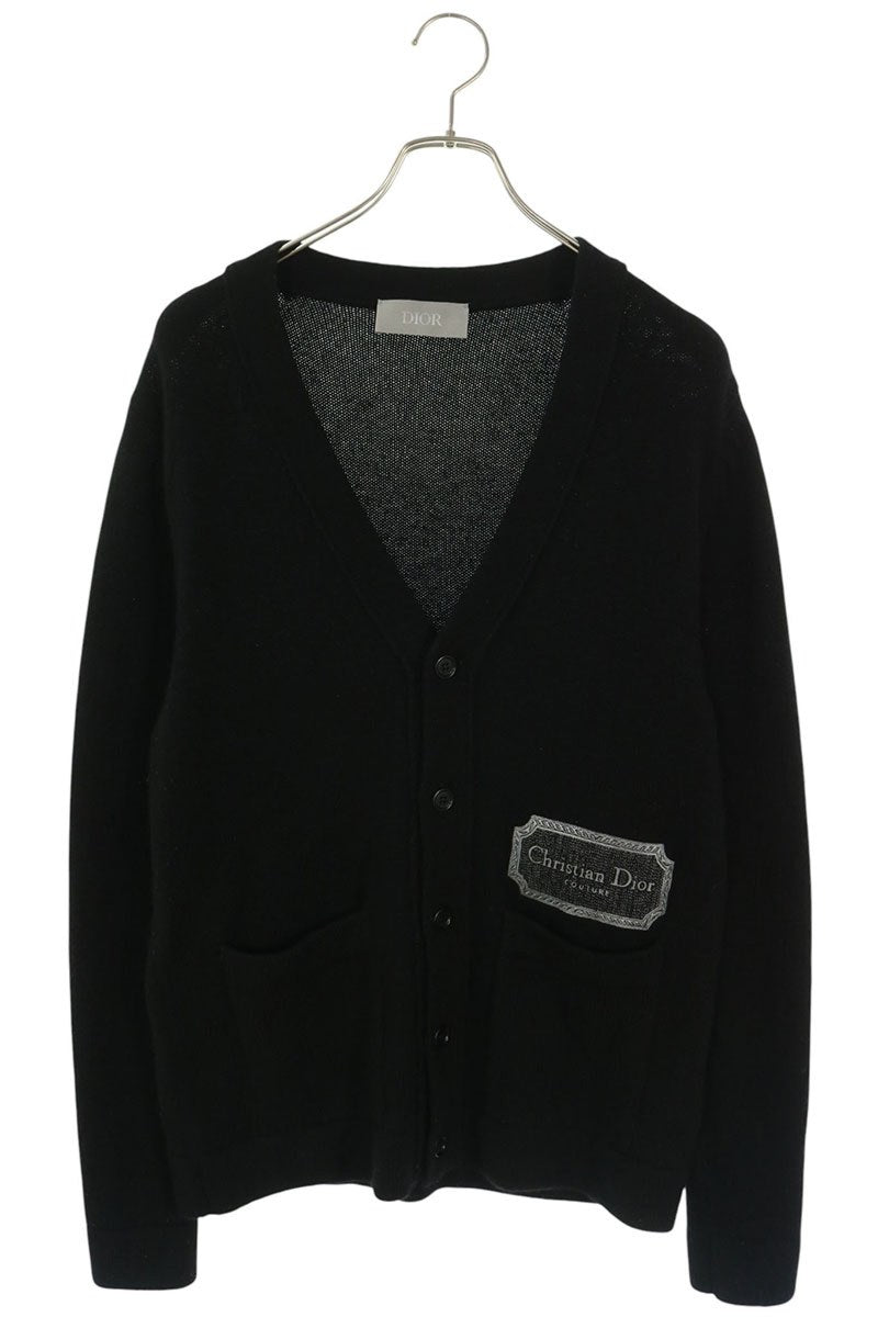 DIOR Logo Patch Cashmere Cardigan Black Size XS