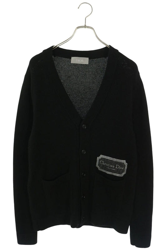 DIOR Logo Patch Cashmere Cardigan Black Size XS